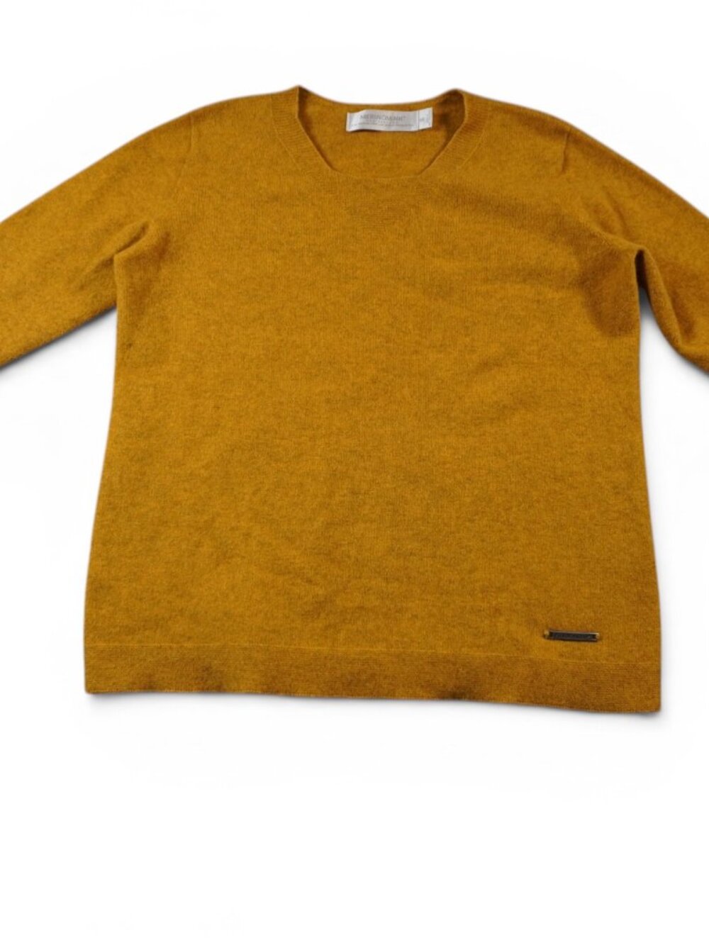 Merinomink Sweater Womens Small Gold Merino Possum Fur Crewneck Pullover Knit